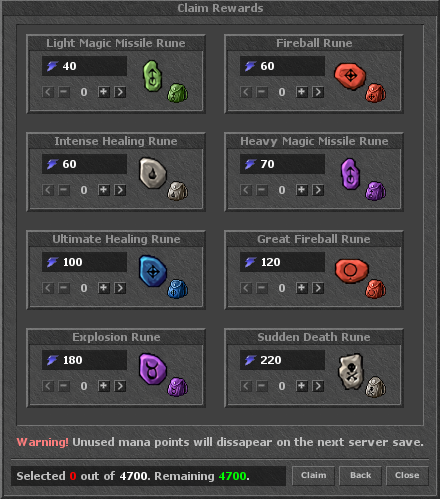 Daily Reward Rune Shop